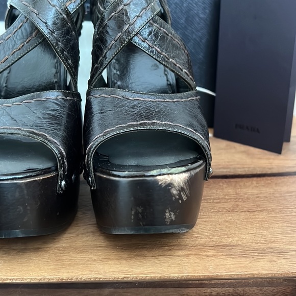 Prada platform calzature vit. Shine militare sandal - Picture 7 of 17